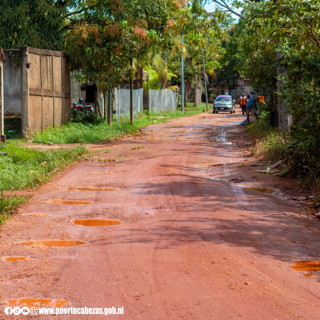 infraestructura vial en Puerto Cabezas